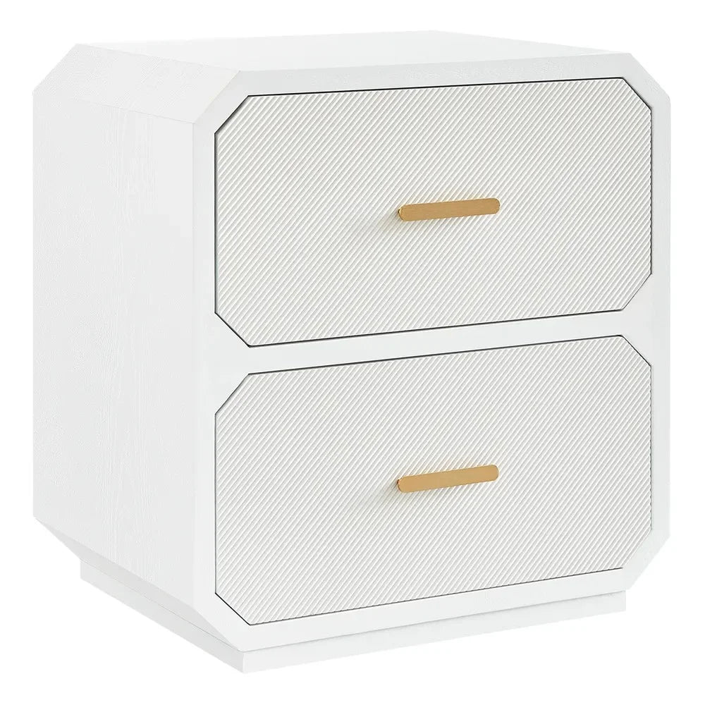 DELGARDO HAMPTON STYLE 2-DRAWER BEDSIDE TABLE WHITE