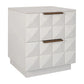 HAMPSHIRE WHITE MARBLE/WHITE OAK 2-DRAWER BEDSIDE TABLE