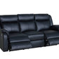 BARRON GENUINE MURANO LEATHER 3-SEATER  RECLINER SOFA W/USB PORT  BLACK