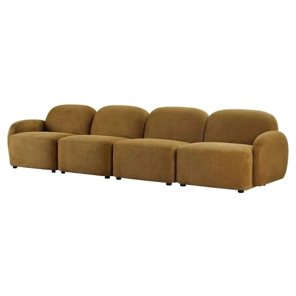 LORELEI  4-SEATER MODULAR FABRIC SOFA - TOFFEE COLOUR