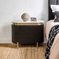 DENEUVE BEDSIDE TABLE BLACK WITH CARRARA MARBLE TOP