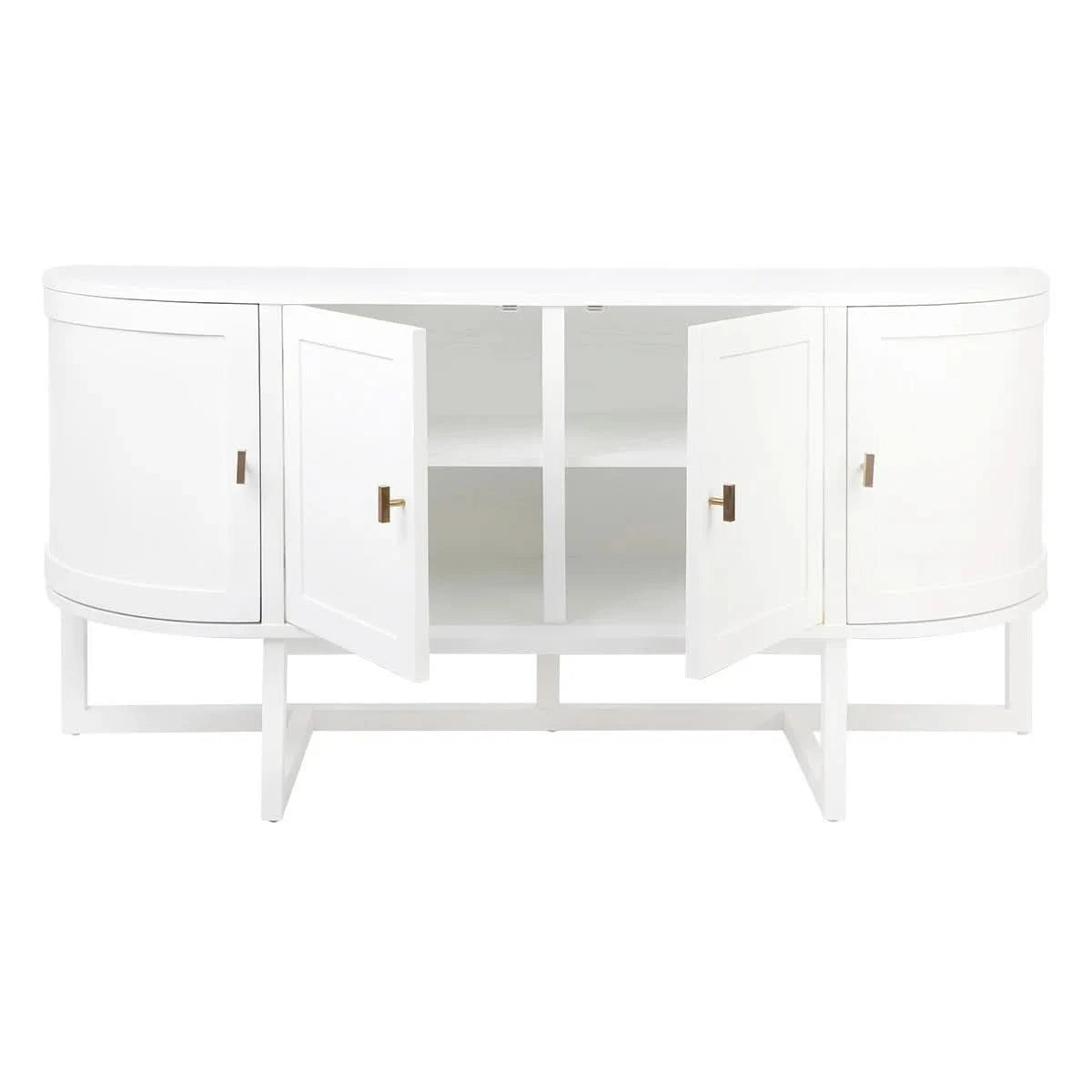 ENNIS 4 DOOR OAK & OAK VENEER BUFFET/SIDEBOARD WHITE