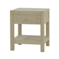 SWANN MAHOGANY FRAME RAFFIA 1 DRAWER BEDSIDE TABLE NIGHTSTAND
