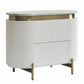 DENEUVE BEDSIDE TABLE WHITE WITH CARRARA MARBLE TOP