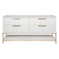 MORETTI 4-DRAWER CHEST OF DRAWERS 170CM SATIN WHITE/GOLD