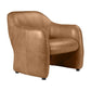 ANDERS TOP GRAIN COW LEATHER ARMCHAIR LIGHT BROWN