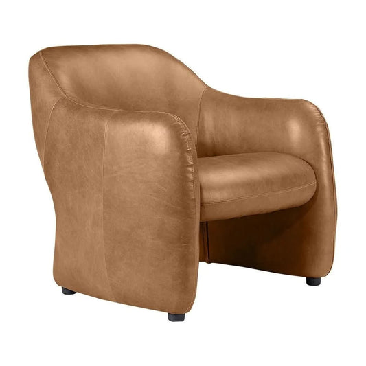 ANDERS TOP GRAIN COW LEATHER ARMCHAIR LIGHT BROWN