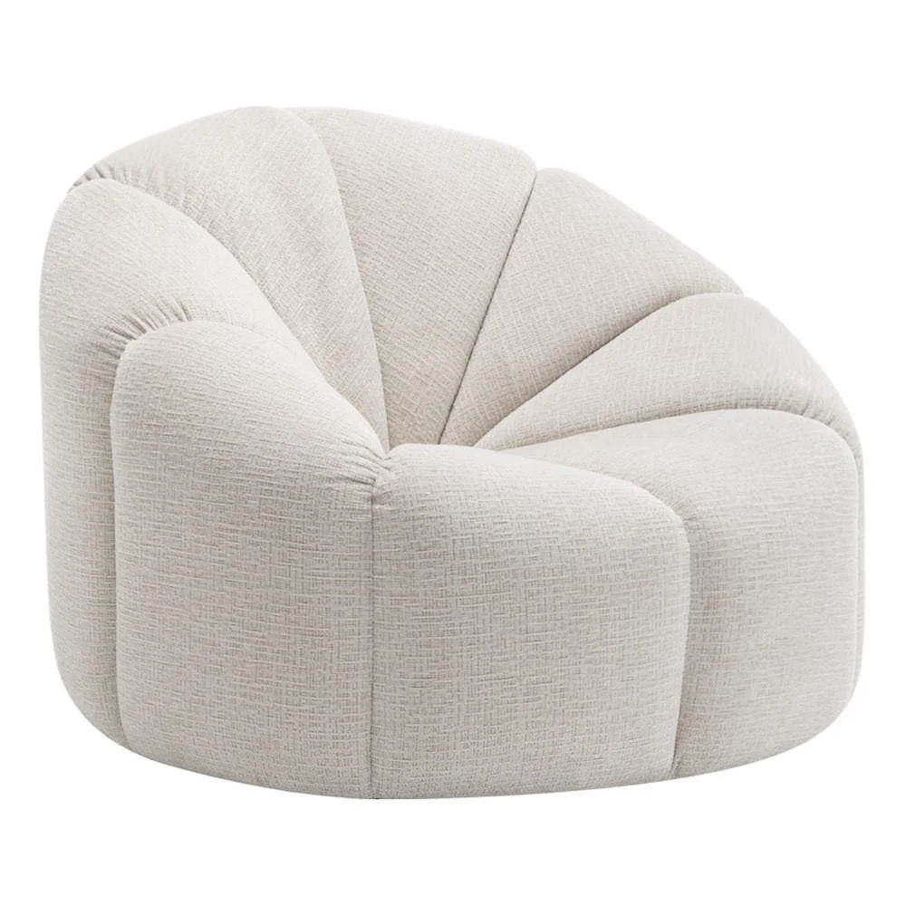 MADELEY CHENILLE SWIVEL OCCASIONAL CHAIR ARMCHAIR CREAM