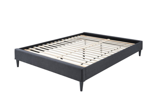 SASHA FABRIC DOUBLE BED BASE IN MID GREY