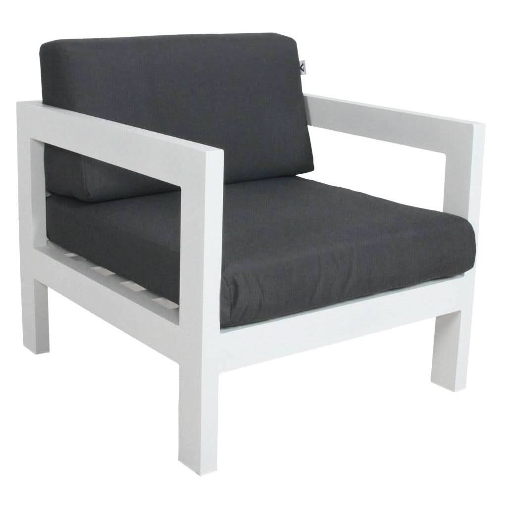 GRECO OUTDOOR ARMCHAIR  SINGLE SOFA WHITE/DARK GREY
