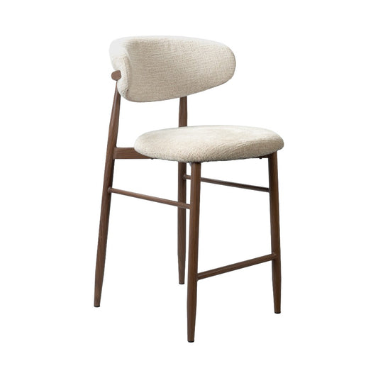 SEVERIN SOLID & VENEER MALAYSIAN HARDWOOD BAR CHAIR BEIGE/ WALNUT