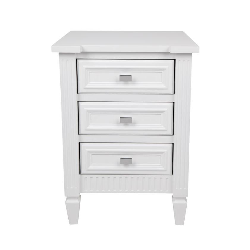 MERCI SMALL BEDSIDE TABLE IN SATIN FINISH - WHITE