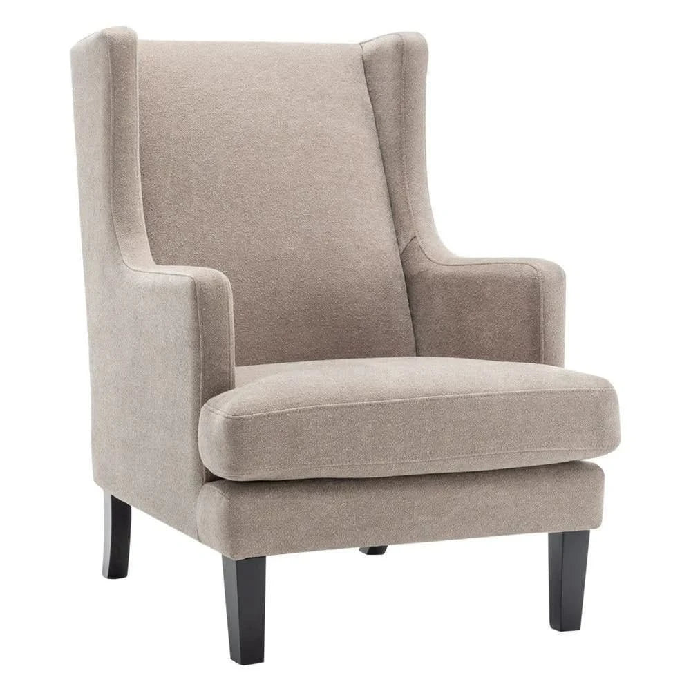 SILAS BEIGE CHENILLE WING BACK ARMCHAIR/OCCASIONAL CHAIR