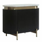 DENEUVE BEDSIDE TABLE BLACK WITH CARRARA MARBLE TOP