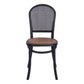 DUMAS SOLID OAK & RATTAN DINING CHAIR BLACK