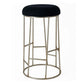 JACE GOLD STEEL BAR STOOL - BLACK LINEN