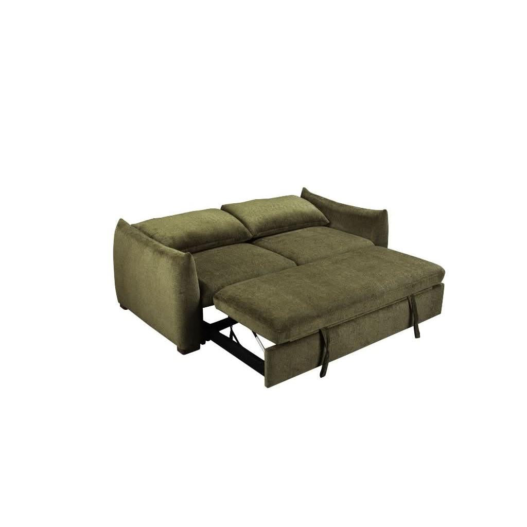 OAKLI FABRIC PULLOUT 3-SEATER SOFA BED GREEN