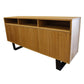 MAYZI ELM VENEER BUFFET/SIDEBOARD 3 DRAWERS/3 NICHES NATURAL/BLACK LEGS - MyChocolateWood