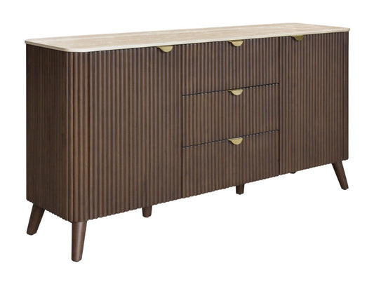 SEVERIN SOLID & VENEER MALAYSIAN HARDWOOD 2-DOOR/3 DRAWER BUFFET