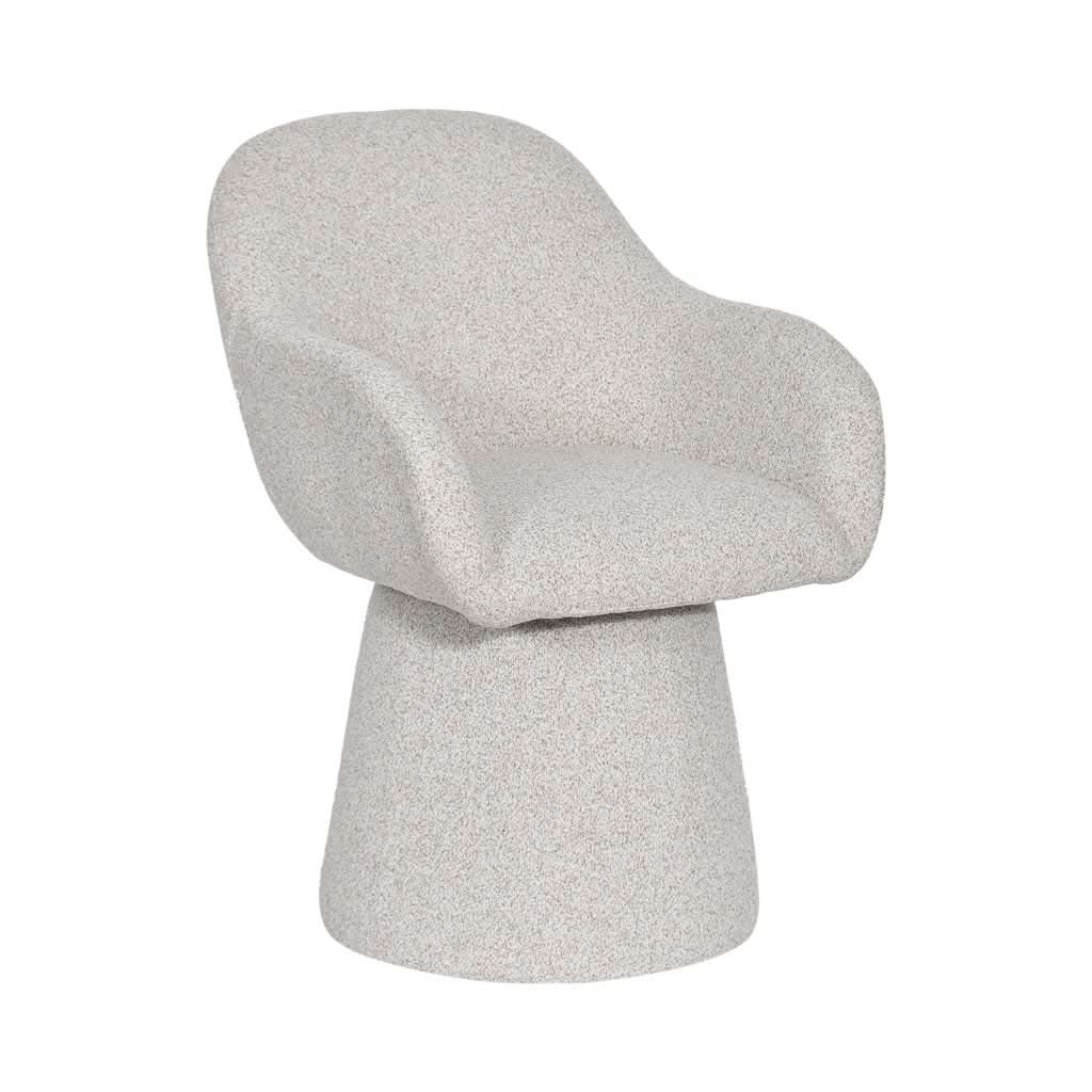 EVERLEE FABRIC SWIVEL DINING ARMCHAIR/ACCENT CHAIR BONE COLOUR