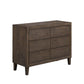 KASIANE RUBBERWOOD 6-DRAWER DRESSER  6-DRAWER CHEST OF DRAWERS CAFE GREY