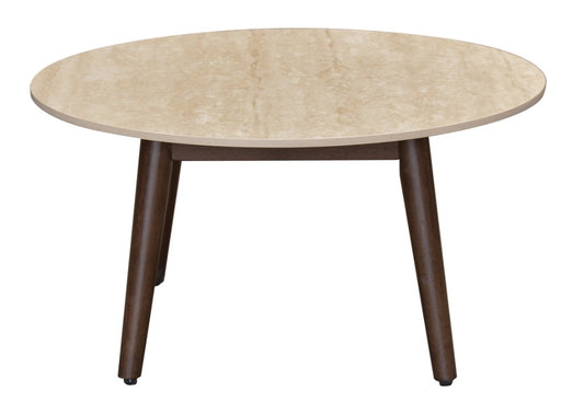 SEVERIN SOLID & VENEER MALAYSIAN HARDWOOD ROUND COFFEE TABLE  WALNUT DIA.80CM