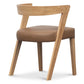 COSTA  SOLID RUBBERWOOD LEATHER DINING CHAIR NATURAL/COGNAC