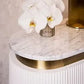 DENEUVE BEDSIDE TABLE WHITE WITH CARRARA MARBLE TOP