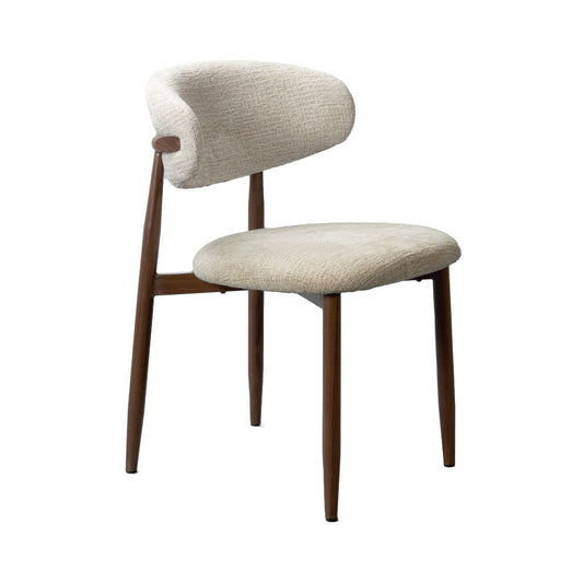 SEVERIN SOLID & VENEER MALAYSIAN HARDWOOD DINING CHAIR BEIGE/ WALNUT