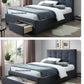 ECCLESTON 2-DRAWER QUEEN BED GREY