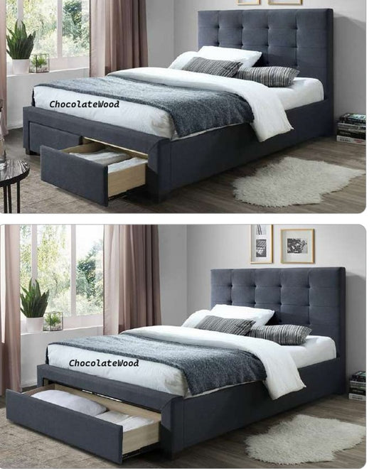 ECCLESTON 1-DRAWER KING SINGLE BED GREY