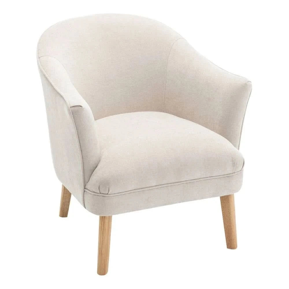 ELMORE CHENILLE FABRIC TUB CHAIR/OCCASIONAL CHAIR CREAM