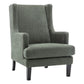 SILAS WINTER MOSS CHENILLE WING BACK ARMCHAIR/OCCASIONAL CHAIR