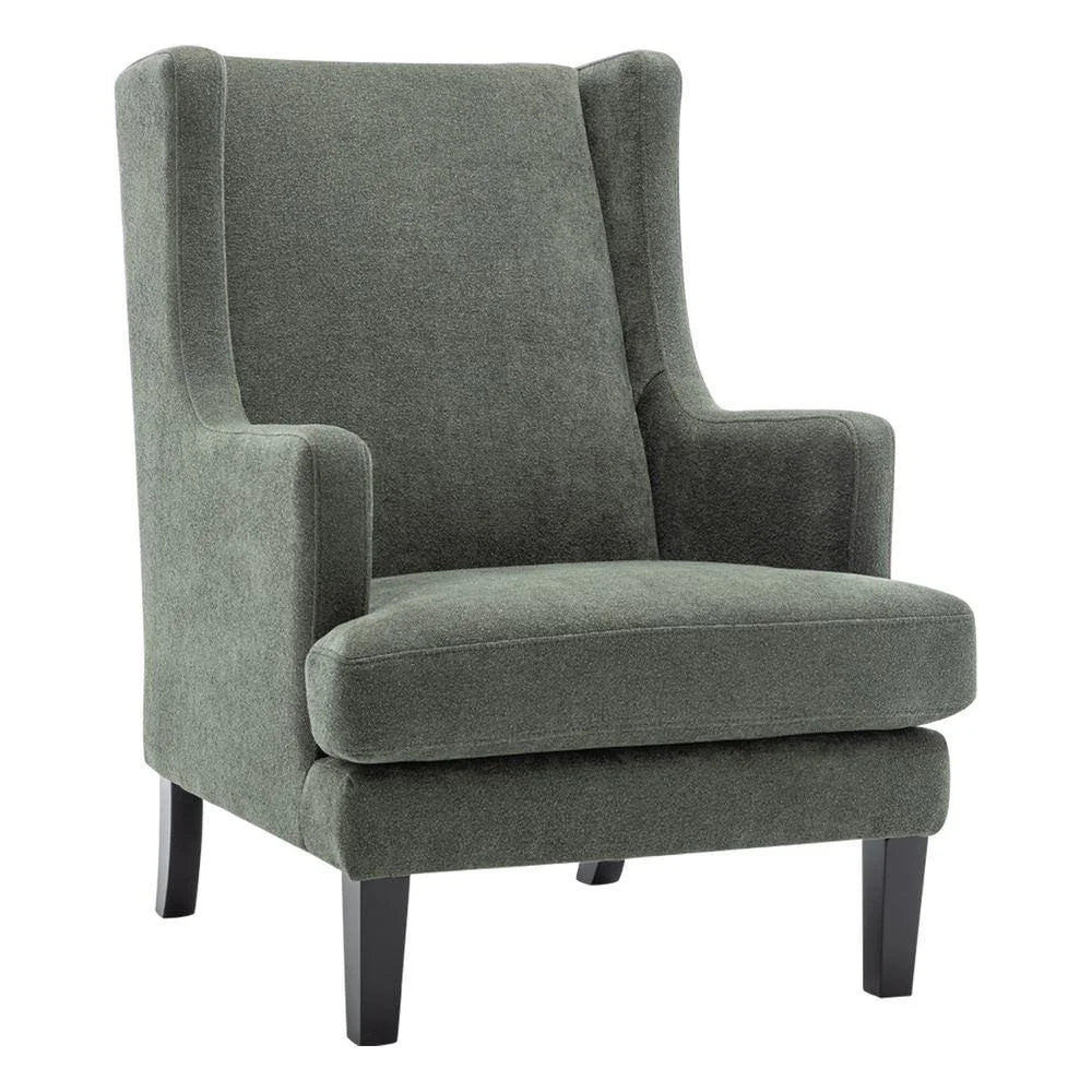 SILAS WINTER MOSS CHENILLE WING BACK ARMCHAIR/OCCASIONAL CHAIR