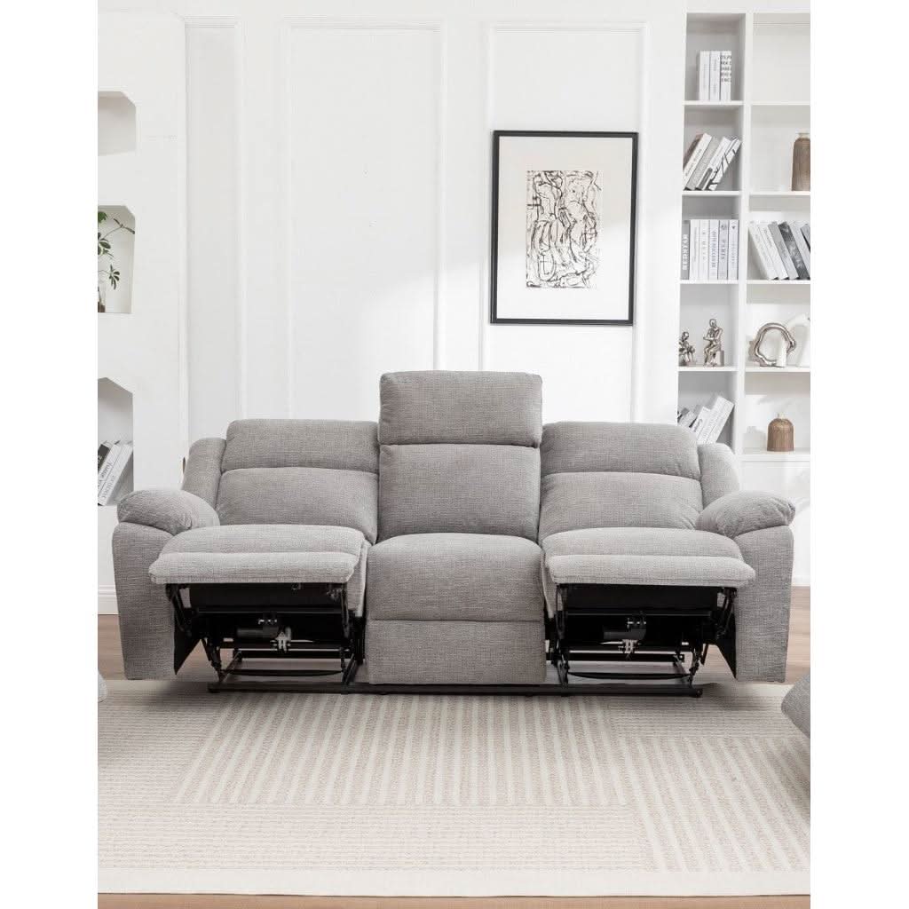 ALLOA FABRIC 3-SEATER ELECTRIC RECLINER SOFA GREY