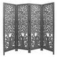 ASHE DECORATIVE MANGO WOOD SCREEN/ROOM DIVIDER DARK GREY