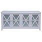 LUGANO HAMPTONS STYLE ACACIA BUFFET/SIDEBOARD 4 GLASS DOORS WHITE - MyChocolateWood