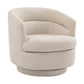 BRYNN  SWIVEL BOUCLE ARMCHAIR WHITE