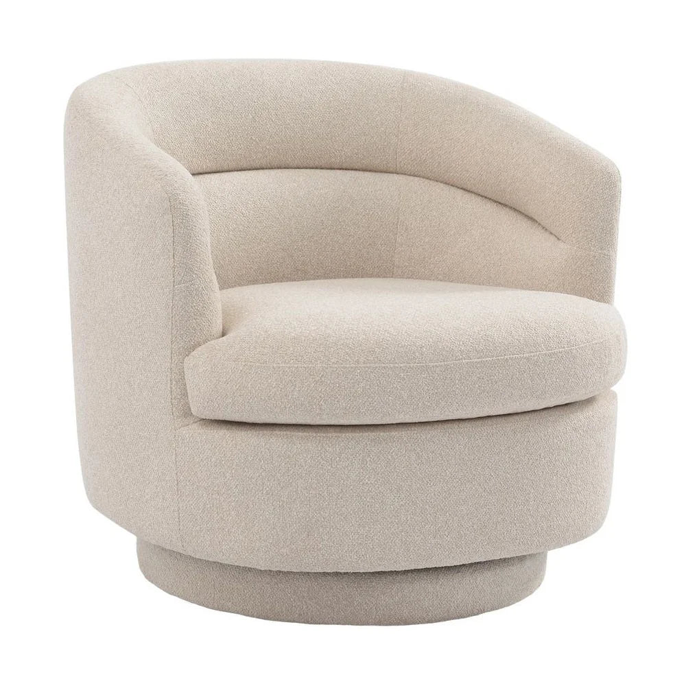 BRYNN  SWIVEL BOUCLE ARMCHAIR WHITE