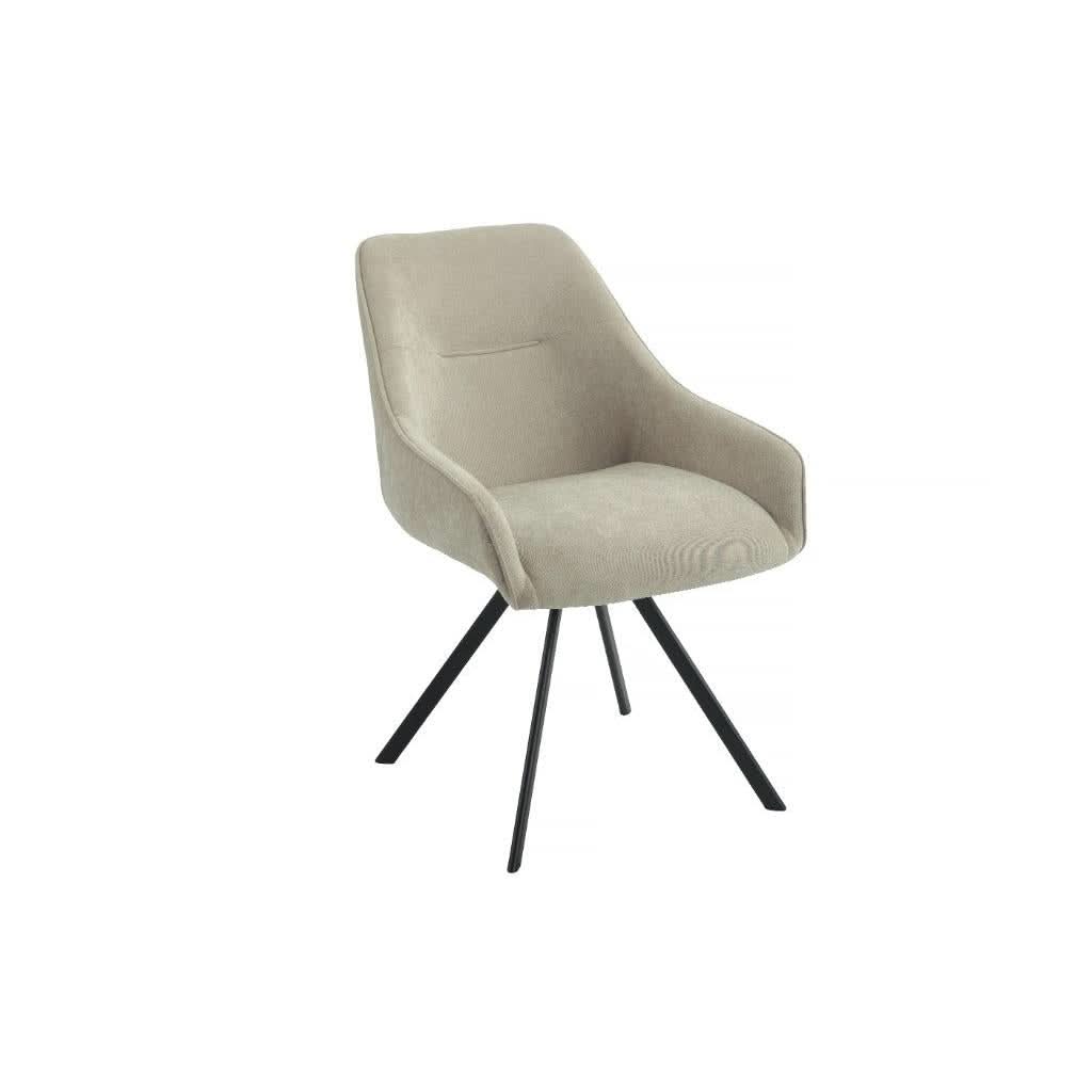 CARLOW FABRIC DINING CHAIR FAWN COLOURED