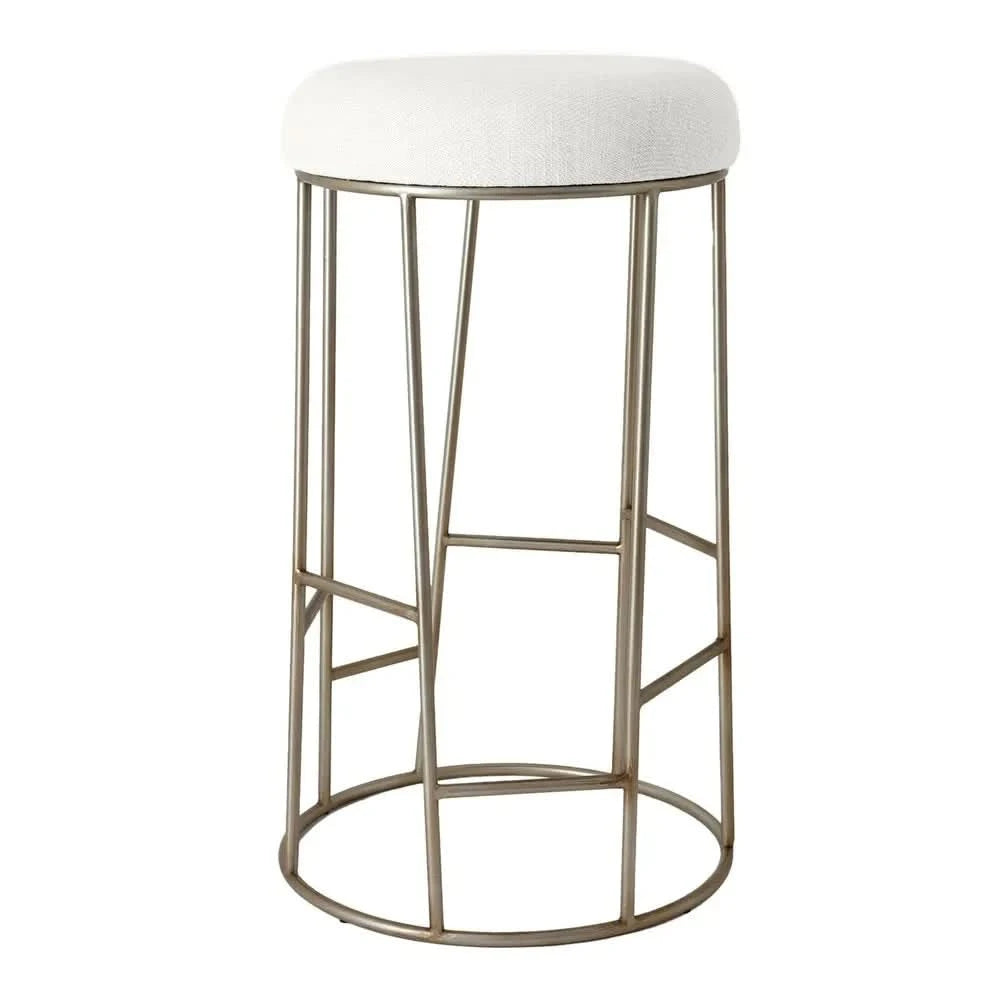 JACE GOLD STEEL BAR STOOL - NATURAL LINEN