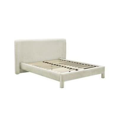 MARIBO FABRIC QUEEN BED OATMEAL