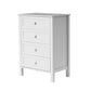 BAYLIN RUBBERWOOD 4 DRAWER TALLBOY/CHEST OF 4 DRAWERS WHITE