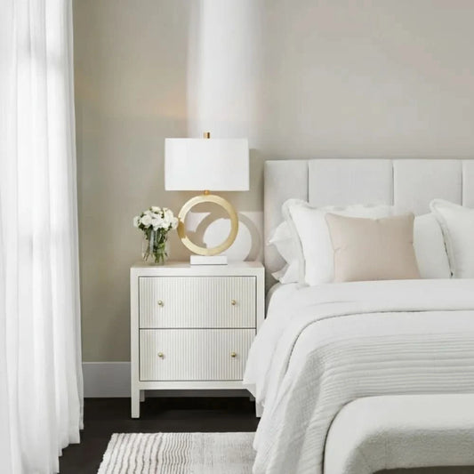 JAYLA LARGE GREY 2-DRAWER BEDSIDE TABLE