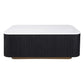 VERWOOD BRUSHED BLACK OAK WOOD BASE/SIVEC WHITE MARBLE TOP  COFFEE TABLE