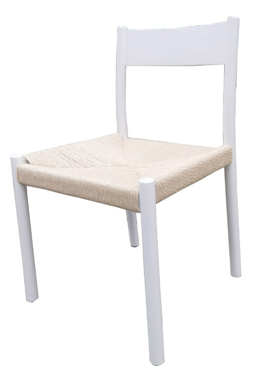 ONDINA BIRCH TIMBER DINING CHAIR WHITE/NATURAL