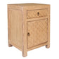 MAYLEEN PAIR OF RECLAIMED TIMBER BEDSIDE TABLES 1 DRAWER 1 DOOR NATURAL