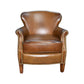 NAPIER GENUINE TOP GRAIN LEATHER ARMCHAIR EASY CHAIR LOUNGE CHAIR LATTE COLOUR