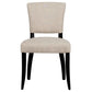 SET OF 2 CAVENDISH LINEN DINING CHAIR BEIGE/BLACK