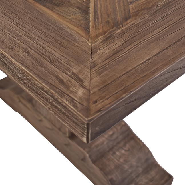 HARLOW PARQUET RECLAIMED ELM DINING TABLE WITH PEDESTAL BASE 250CM NATURAL ELM